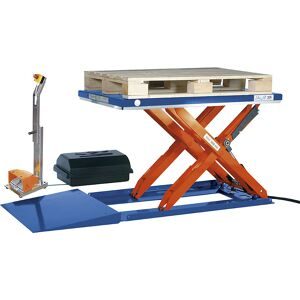Flachform-Hubtisch, LxB 1500 x 1000 mm, Hubbereich bis 800 mm, Plattform geschlossen, 230 V, Hand-Bedienelement Edmolift
