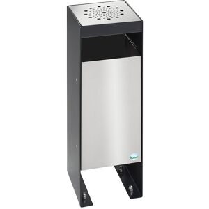 Abfallsammler/Ascher mit Lochblechabdeckung, ohne Dach, schwarzgrau VAR