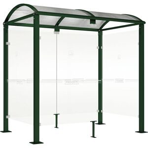 Raucherunterstand KLASSIK, mit Verkleidung, Breite 2520 mm, moosgrün PROCITY