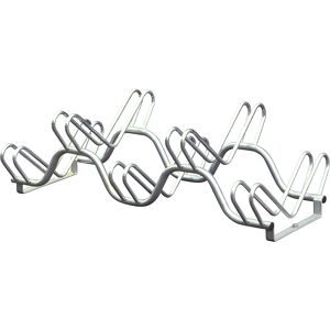 Fahrrad-Ständer auf 2 Ebenen nebeneinander, 5 Stellplätze, Metalloptik Mottez