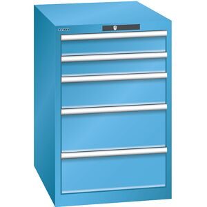 Schubladenschrank, 5 Schubladen, BxTxH 564 x 724 x 850 mm, lichtblau LISTA