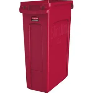 Abfalleimer SLIM JIM®, Volumen 87 l, mit Lüftungskanälen, rot, ab 10 Stk Rubbermaid