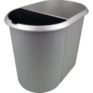 helit Papierkorb Duo System Polyethylen Schwarz, Silber 28 x 28 x 35 cm
