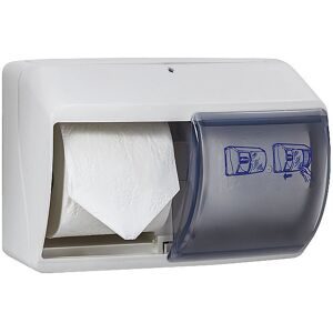 kaiserkraft Toilettenpapierspender für 2 Rollen, HxBxT 165 x 250 x 175 mm, weiß