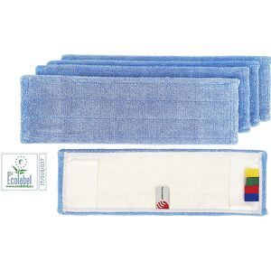 kaiserkraft Mikrofaser-Mopp mit ECO-Label, VE 5 Stk, blau / weiß