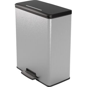 kaiserkraft Tretmülleimer Slim, Volumen 65 l, HxBxT 622 x 300 x 496 mm, silber