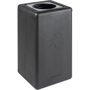 kaiserkraft Wertstoffsammler BrickBin, Inhalt 65 l, schwarz, Deckel silber