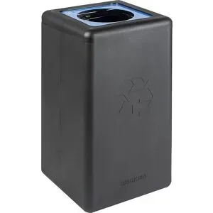 kaiserkraft Wertstoffsammler BrickBin, Inhalt 65 l, schwarz, Deckel blau