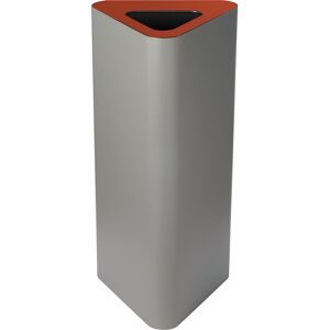 kaiserkraft Wertstoffsammler Pure, dreieckig, Volumen 60 l, grau / rot