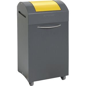 kaiserkraft Wertstoffsammler, flammverlöschend, BxT 380 x 320 mm, Volumen 60 l, Einwurf signalgelb