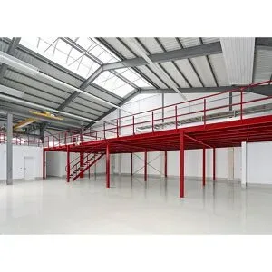 kaiserkraft Lagerbühne, Grundfeld, Flächenbelastbarkeit 500 kg/m², Stützenraster 5000 x 4000 mm