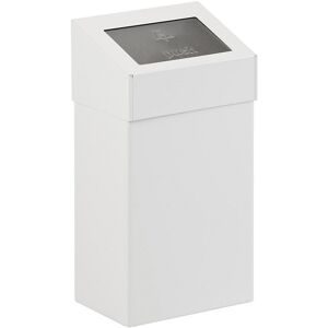 kaiserkraft Abfallsammler mit Pushdeckel, Volumen 18 l, BxHxT 277 x 500 x 170 mm, Aluminium, weiß