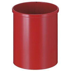 kaiserkraft Papierkorb, Stahl, rund, Volumen 15 l, HxØ 309 x 255 mm, rot, ab 10 Stk