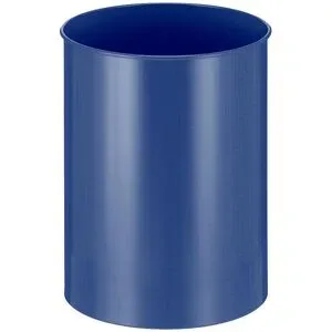 kaiserkraft Papierkorb, Stahl, rund, Volumen 30 l, HxØ 470 x 335 mm, blau