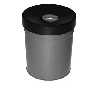 kaiserkraft Abfallbehälter, selbstlöschend, Volumen 60 l, HxØ 630 x 392 mm, graphit
