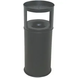 kaiserkraft Sicherheits-Kombiascher, flammverlöschend, Stahlblech, Volumen 40 l, HxØ 800 x 310 mm, schwarz