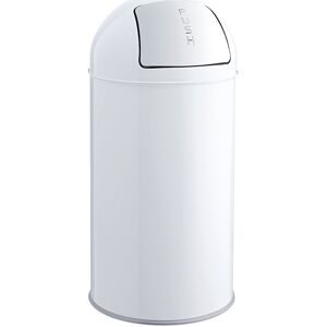 Push-Abfallbehälter, Stahl, selbstschließend, weiß, 50 l, HxØ 745 x 360 mm helit