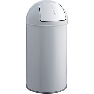 Push-Abfallbehälter, Stahl, selbstschließend, mittelgrau, 30 l, HxØ 650 x 300 mm helit