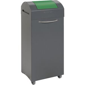 kaiserkraft Wertstoffsammler, flammverlöschend, BxT 380 x 320 mm, Volumen 75 l, Einwurf verkehrsgrün