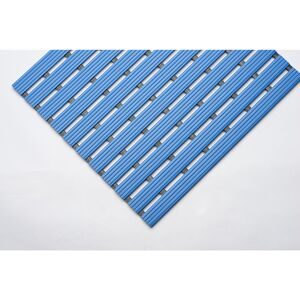 PVC-Profilmatte, pro lfd. m, Lauffläche aus Hart-PVC, rutschsicher, Breite 800 mm, blau EHA
