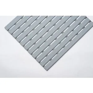 PVC-Profilmatte, pro lfd. m, Lauffläche aus Hart-PVC, rutschsicher, Breite 600 mm, grau EHA