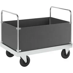 Verzinkter Plattformwagen JUMBO, mit 4 Seitenwänden, Länge 1200 mm Kongamek