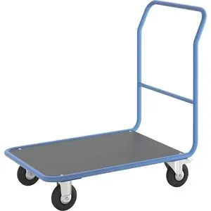 Plattformwagen, mit festem Schiebebügel, Ladefläche MDF-Platte eurokraft pro