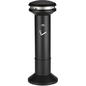 Standascher aus galvanisiertem Stahl, Volumen 25,4 l, Ø 400 mm, schwarz Rubbermaid
