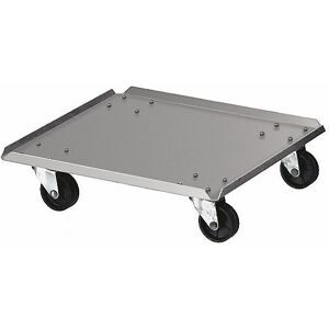 kaiserkraft Rollwagen, für Abfallbehälter, Aluminium, LxB 310 x 310 mm