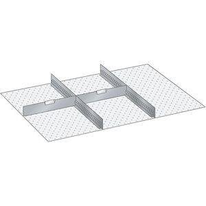 Schubladeneinteilungsset, 2 Schlitzwände, 2 Trennbleche, für Fronthöhe 75 mm LISTA
