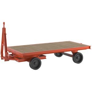 kaiserkraft Schlepperanhänger, 2-Rad-Drehschemel-Lenkung, Tragfähigkeit 8 t, Ladefläche 3,0 x 1,5 m, Vollgummireifen