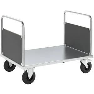 Plattformwagen Tragfähigkeit 500 kg, mit 2 Stirnwänden, LxBxH 1200 x 800 x 900 mm, mit Feststeller Kongamek