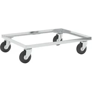Fahrgestell aus Stahl, mit Vollgummireifen, Tragfähigkeit 250 kg, Ladefläche 810 x 610 mm, verzinkt eurokraft pro