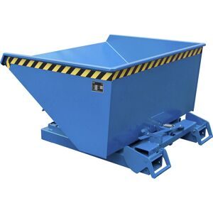 Kippbehälter automatisch, Volumen 0,9 m³, blau RAL 5012 eurokraft pro