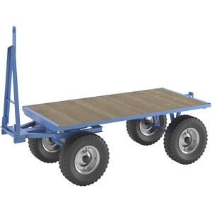 Schlepperanhänger, Drehschemel-Lenkung, Tragfähigkeit 5 t, Ladefläche 2 x 1 m, lichtblau eurokraft pro