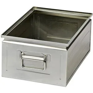 kaiserkraft Stapelkasten aus Stahlblech, Volumen ca. 25 l, verzinkt