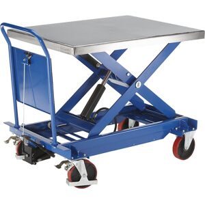 kaiserkraft Hubplattformwagen Standard, Edelstahlplattform, Tragfähigkeit 1000 kg