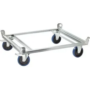 Fahrgestell aus Stahl, für Industriepaletten, Tragfähigkeit 1000 kg, Ladehöhe 280 mm, verzinkt, ab 5 Stk eurokraft pro
