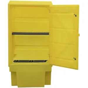 kaiserkraft Umweltschrank aus PE, Auffangvolumen 225 l, 1 PE-Wannenrost, 1 GFK-Gitterrostboden, HxBxT 1835 x 920 x 740 mm