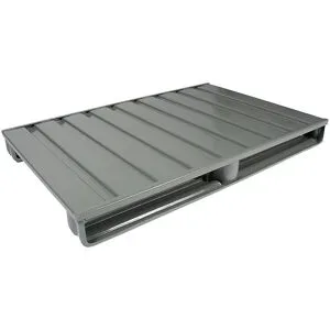 Stahlflachpalette, LxB 1200 x 1000 mm, Traglast 2000 kg, mausgrau Heson