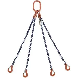 kaiserkraft Anschlagkette GK10, 4-strängig, Tragfähigkeit 8000 kg, Kettenstärke 10 mm, Nutzlänge 1,5 m
