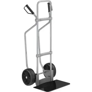 Sackkarre mit Kufen, verzinkt, Schaufel-BxT 450 x 350 mm, schwarz, Vollgummibereifung, ab 2 Stk eurokraft pro