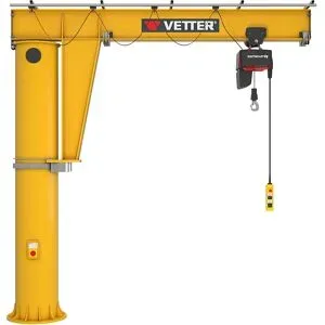 Säulenschwenkkran MEISTER M, mit Elektrokettenzug HF, Tragfähigkeit 500 kg, Ausladung 4 m Vetter