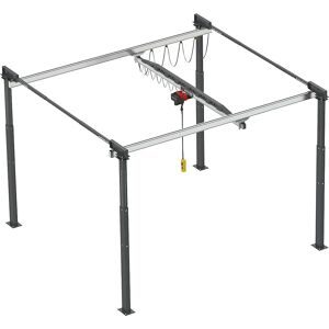 Portalkransystem ErgoLine®, mit Elektrokettenzug, TF 250 kg, Breite 3,5 m, Länge 4,0 m Vetter