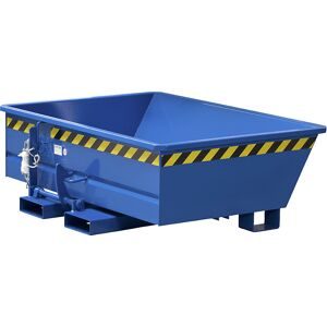 kaiserkraft Mini-Kippbehälter, niedrige Bauhöhe, Volumen 0,15 m³, enzianblau
