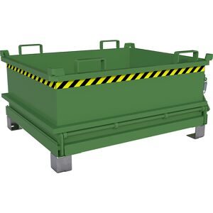 Klappbodenbehälter, Volumen 0,37 m³, resedagrün RAL 6011 eurokraft pro