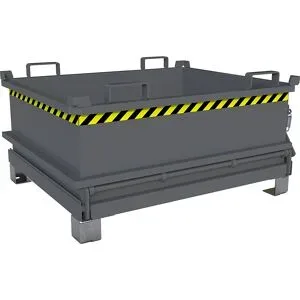 Klappbodenbehälter, Volumen 0,37 m³, mausgrau RAL 7005 eurokraft pro