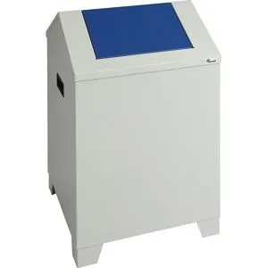 kaiserkraft Putzwollkasten, Volumen 73 l, lichtgrau/enzianblau