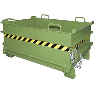 Klappbodenbehälter BC, Volumen 0,5 m³, Traglast 1000 kg, resedagrün eurokraft pro