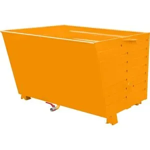 Späne-Stapelkipper BSL mit Lochblechboden, Volumen 1,5 m³, gelborange eurokraft pro